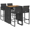 vidaXL Ensemble de bar de jardin 5 pcs sans coussins noir poly rotin