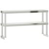 vidaXL Table de travail de cuisine avec étagère 110x55x150 cm inox