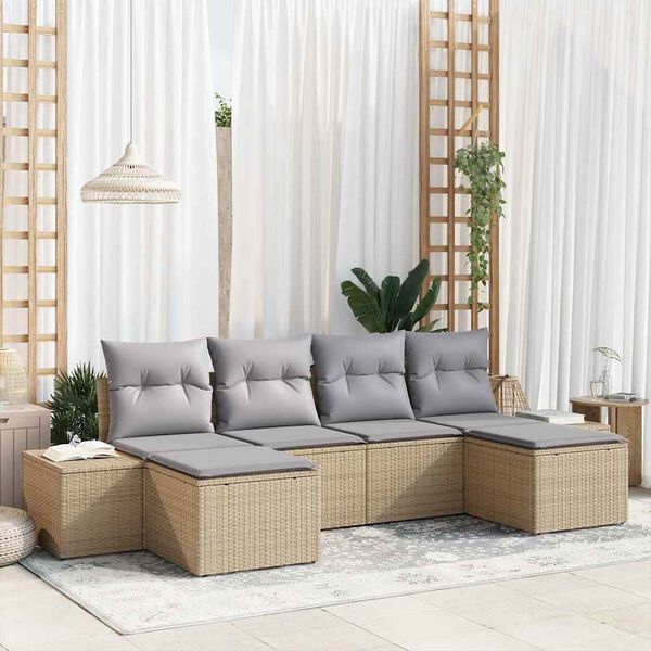 vidaXL Ensemble de canap&eacute; de jardin 4 pcs Beige et Gris clair