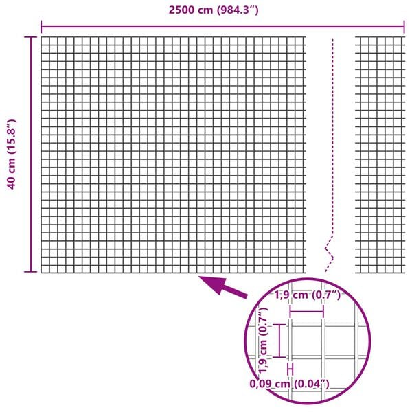 vidaXL Clôture en fil soudé Vert 0.4 x 25 m Acier