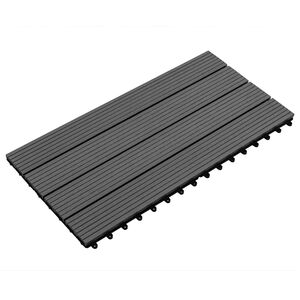 vidaXL Carreau de terrasse 6 pi&egrave;ces Noir 60 x 30 cm WPC