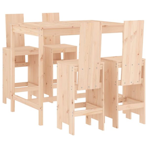 vidaXL Ensemble de bar de jardin 5 pcs bois de pin massif