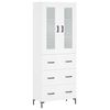 vidaXL Buffet haut Blanc 69,5x34x180 cm Bois d'ing&eacute;nierie