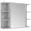 vidaXL Armoire &agrave; miroir de salle de bain Gris B&eacute;ton Bois d&rsquo;ing&eacute;nierie