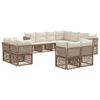 vidaXL Ensemble de canap&eacute; de jardin 11 pcs Beige polyrotin