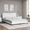 vidaXL Cadre de lit sans matelas Hvar blanc et noir 160x200 cm similicuir