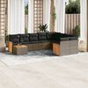 vidaXL Salon de jardin avec coussins 10 pcs gris r&eacute;sine tress&eacute;e