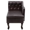 vidaXL Chaise longue Marron fonc&eacute; Similicuir