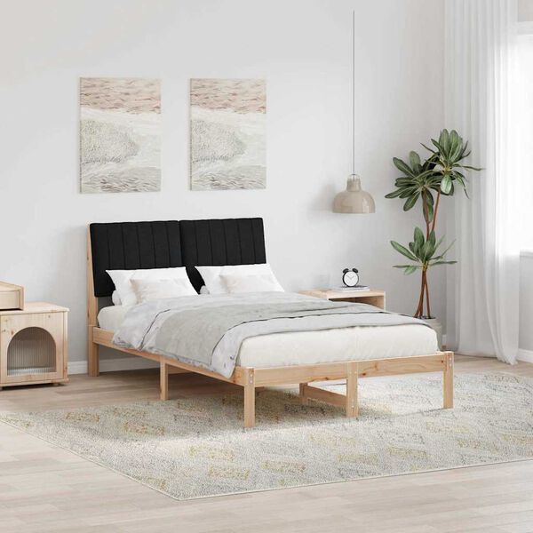 vidaXL Cadre de lit avec t&ecirc;te de lit Marron 120 x 200 cm Pin massif