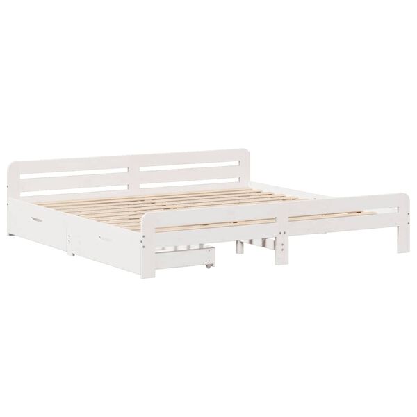 vidaXL Cadre de lit sans matelas blanc 180x200 cm bois massif de pin