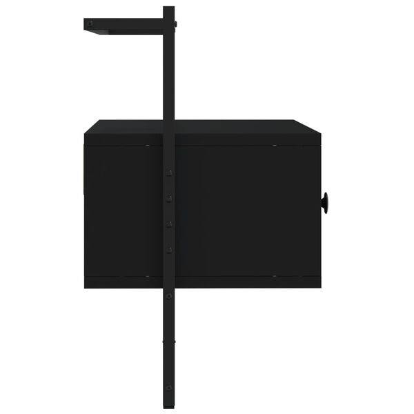 vidaXL Meuble TV mural noir 60,5x30x51 cm bois d'ing&eacute;nierie