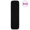 vidaXL Tapis d'escalier antid&eacute;rapants 15pcs 75x20cm Noir Rectangulaire