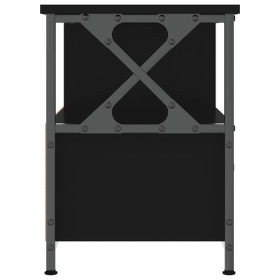 vidaXL Meuble TV noir 90x33x45 cm bois d'ingénierie et fer