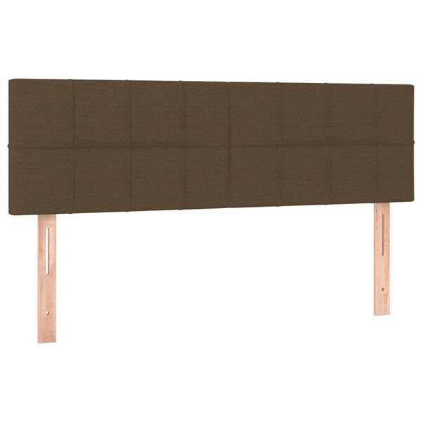 vidaXL T&ecirc;tes de lit 2 pcs Marron fonc&eacute; 72x5x78/88 cm Tissu