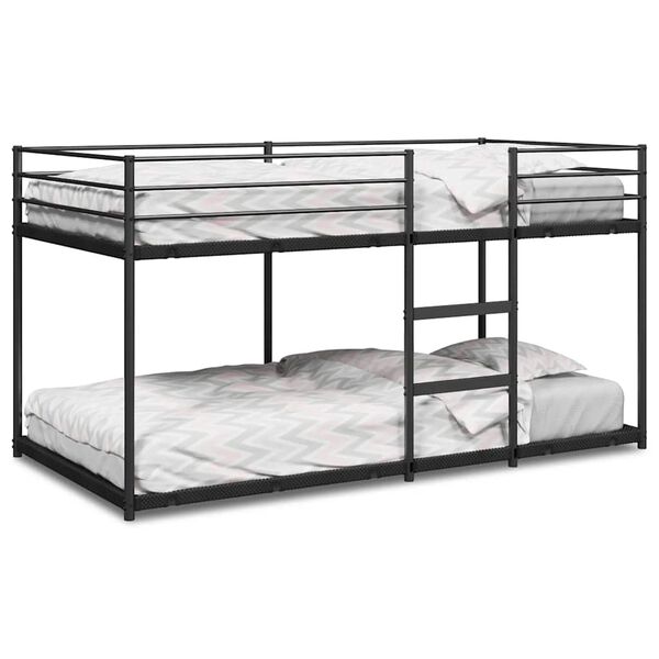 VidaXL Lit superposé sans matelas noir 100x190 cm acier
