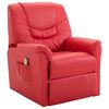 vidaXL Fauteuil de massage inclinable Rouge Similicuir