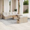 vidaXL Salon de jardin avec coussins 10 pcs beige r&eacute;sine tress&eacute;e
