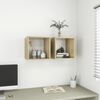 vidaXL Armoire murale Blanc et ch&ecirc;ne Sonoma 37x37x37cm Bois ing&eacute;nierie
