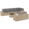 vidaXL Salon de jardin avec coussins 9 pcs beige r&eacute;sine tress&eacute;e