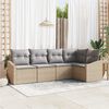 vidaXL Ensemble de Canap&eacute;s avec coussin 5 pcs Beige polyrotin
