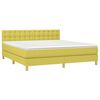 vidaXL Sommier &agrave; lattes de lit avec matelas LED Vert 180x200 cm Tissu