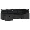 vidaXL Ensemble de Canap&eacute;s 6 pc Noir polyrotin