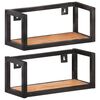vidaXL &Eacute;tag&egrave;res murales 2 pcs 40 cm Bois d'acacia massif