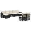 vidaXL Ensemble de canap&eacute; de jardin 9 pc Noir et blanc cr&egrave;me polyrotin