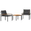 vidaXL Ensemble de meubles d'ext&eacute;rieur 3 pc Gris fonc&eacute; polyrotin