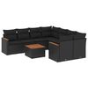 vidaXL Patio Sofa Set 9 place Black