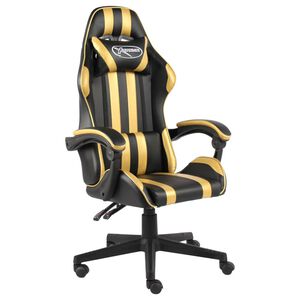 vidaXL Fauteuil de jeux vid&eacute;o Noir et dor&eacute; Similicuir