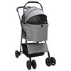 vidaXL Poussette Pliante pour Animaux Gris 81 x 47 x 99 cm Polyester