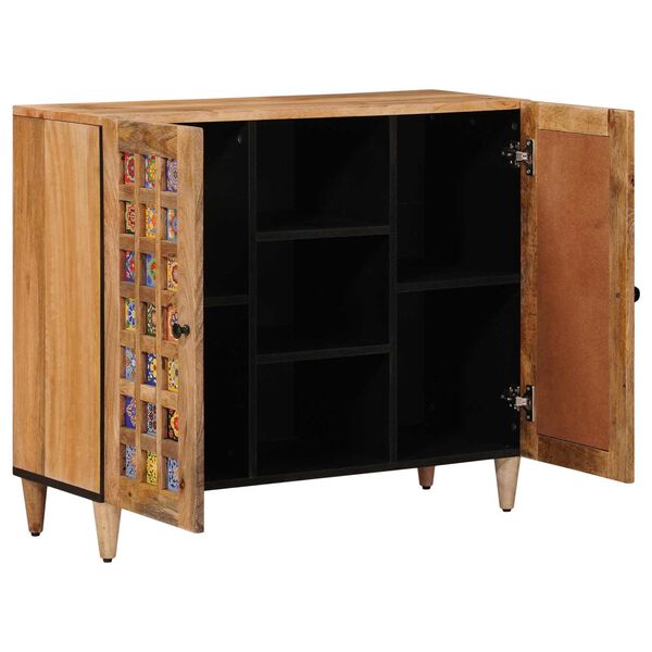 vidaXL Buffet Naturel 90 x 33,5 x 75 cm Bois de mangue massif