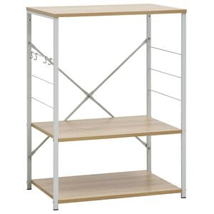 vidaXL Armoire &agrave; micro-ondes Blanc et ch&ecirc;ne 60x39,6x79,5 cm