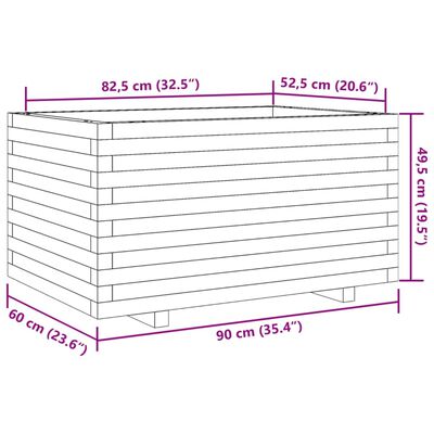 vidaXL Jardinière 90x60x49,5 cm bois massif de douglas