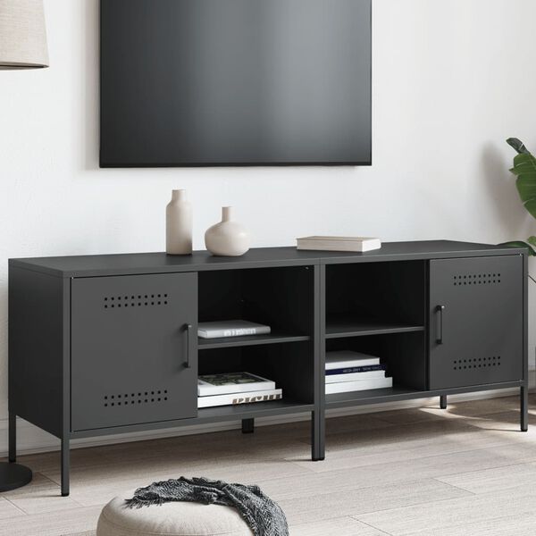 vidaXL Meubles TV 2 pcs noir 68x39x50,5 cm acier