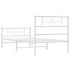 vidaXL Cadre de lit m&eacute;tal sans matelas et pied de lit blanc 100x200 cm