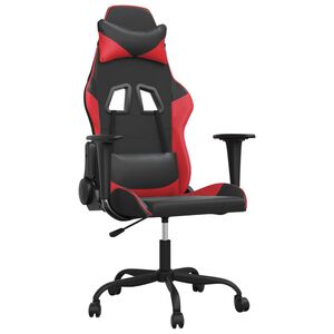 vidaXL Chaise de jeu Noir et rouge Similicuir