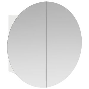 vidaXL Armoire de salle de bain miroir rond et LED Blanc 40x40x17,5 cm