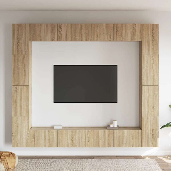 vidaXL Ensemble de meubles TV 8 pcs Ch&ecirc;ne sonoma Bois d'ing&eacute;nierie