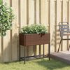 vidaXL Jardini&egrave;re avec &eacute;tag&egrave;re marron r&eacute;sine tress&eacute;e