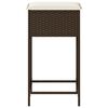 vidaXL Tabourets de bar jardin coussins lot de 2 marron r&eacute;sine tress&eacute;e