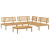 vidaXL Ensemble de Canap&eacute;s Uni 4 pcs Beige Bois d'Acacia Massif