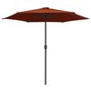 vidaXL Parasol de jardin et mât en aluminium 270x246 cm Terre cuite