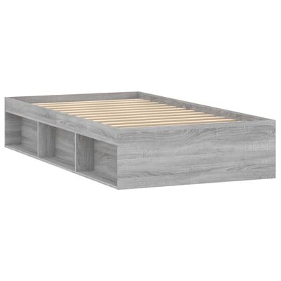 vidaXL Cadre de lit sans matelas sonoma gris 90x190 cm