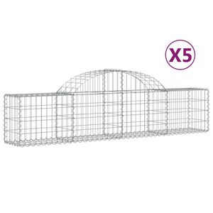 vidaXL Paniers &agrave; gabions arqu&eacute;s 5 pcs 200x30x40/60 cm Fer galvanis&eacute;