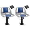 vidaXL Si&egrave;ges bateau lot de 2 pi&eacute;destal hauteur r&eacute;glable pivotant 360&deg;