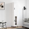 vidaXL Buffet haut Blanc 34,5x34x180 cm Bois d'ing&eacute;nierie