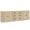 vidaXL Buffets 3 pcs Ch&ecirc;ne sonoma Bois d'ing&eacute;nierie