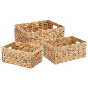 vidaXL Paniers de rangement 3 pc Jacinthe d'eau 40 x 30 x 18 cm